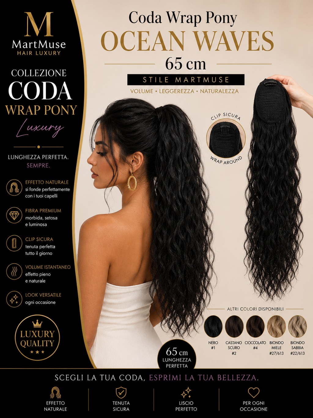 Coda Wrap Pony Ocean Waves 65 cm
