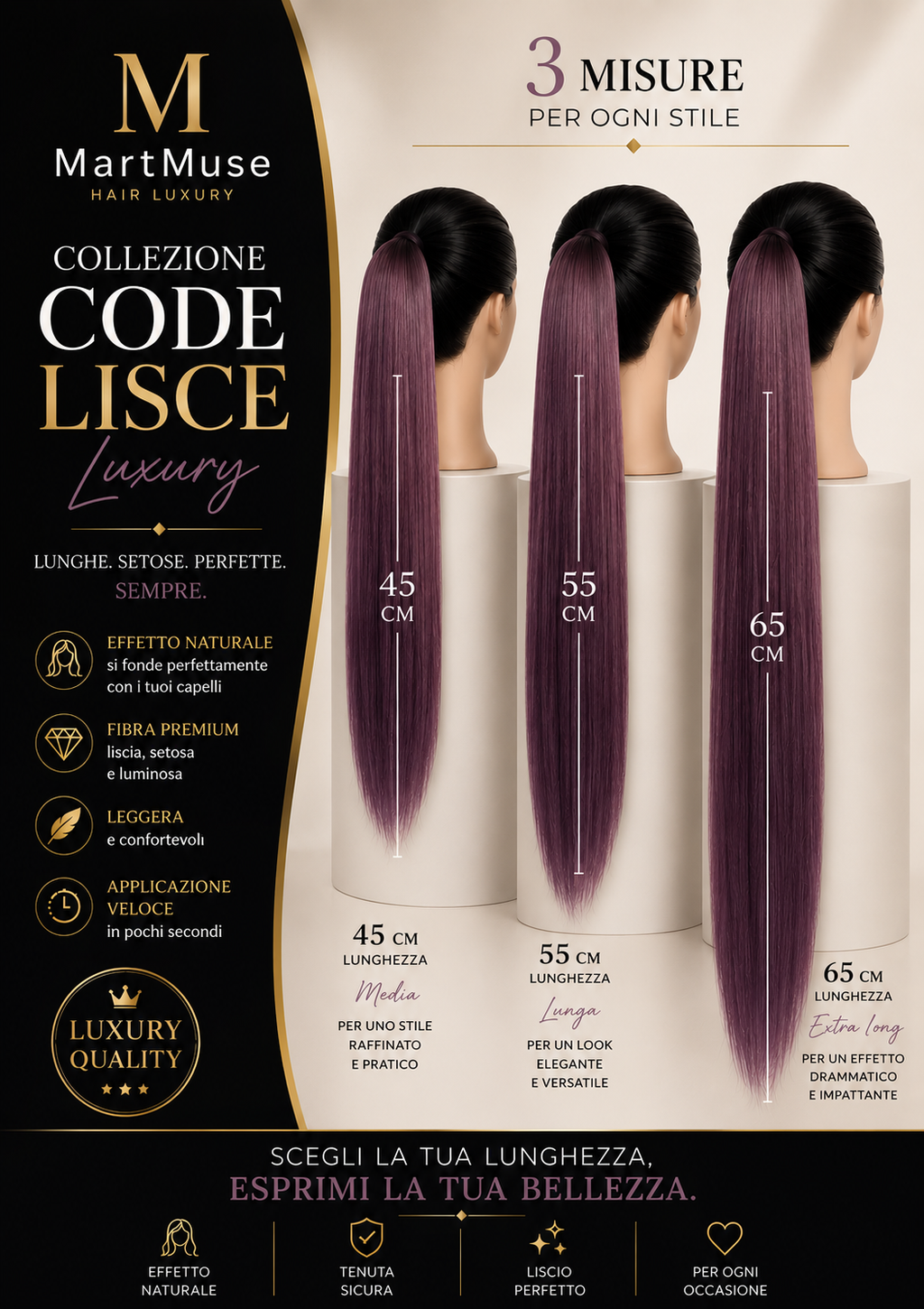 Coda Liscia Luxury Stile - Ponytail extra long