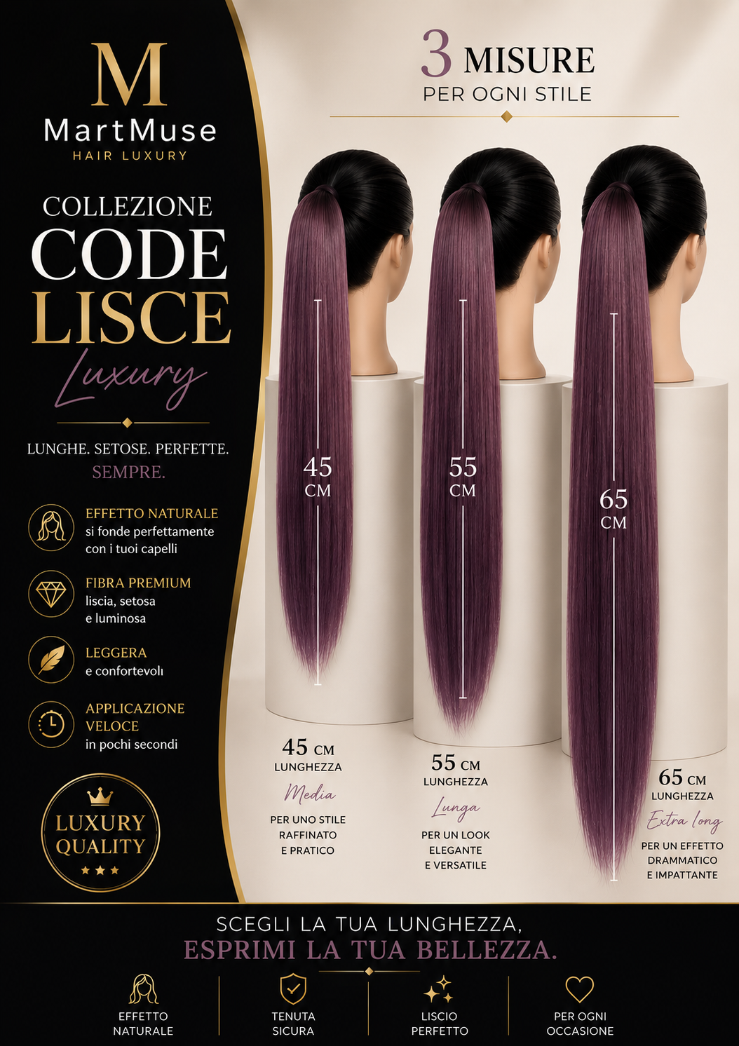 Coda Liscia Luxury Stile - Ponytail extra long